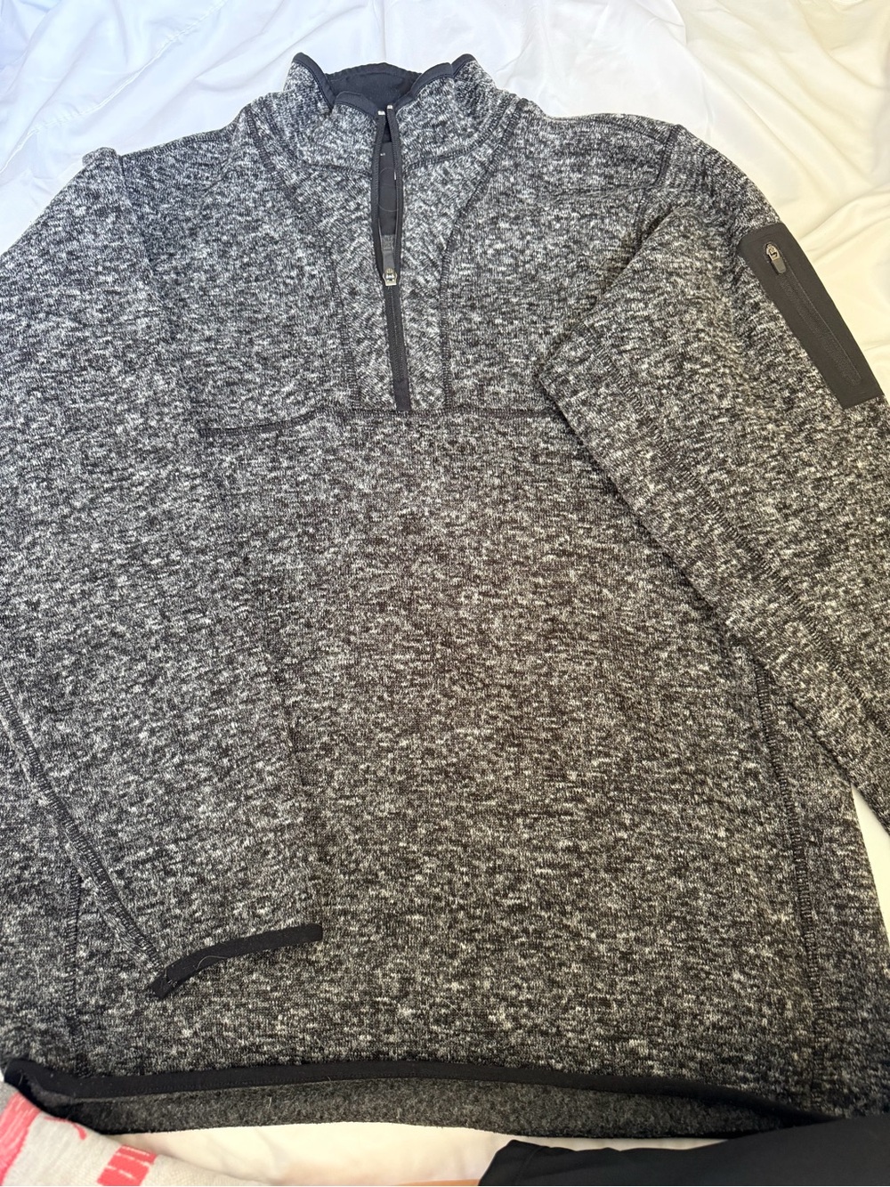 Antigua Men's Charcoal Heather Zip-Up Sweater